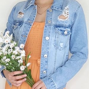 Distressed Women Denim Jacket